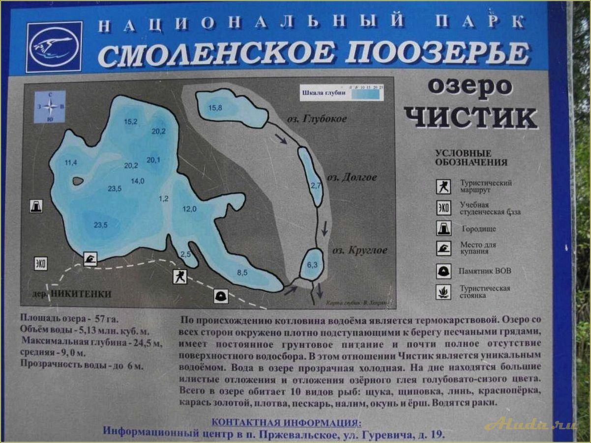 Озера Смоленской области для отдыха на карте