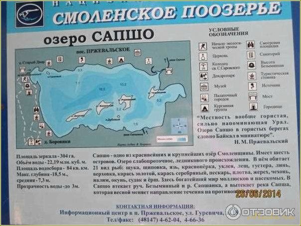 Озера Смоленской области для отдыха на карте