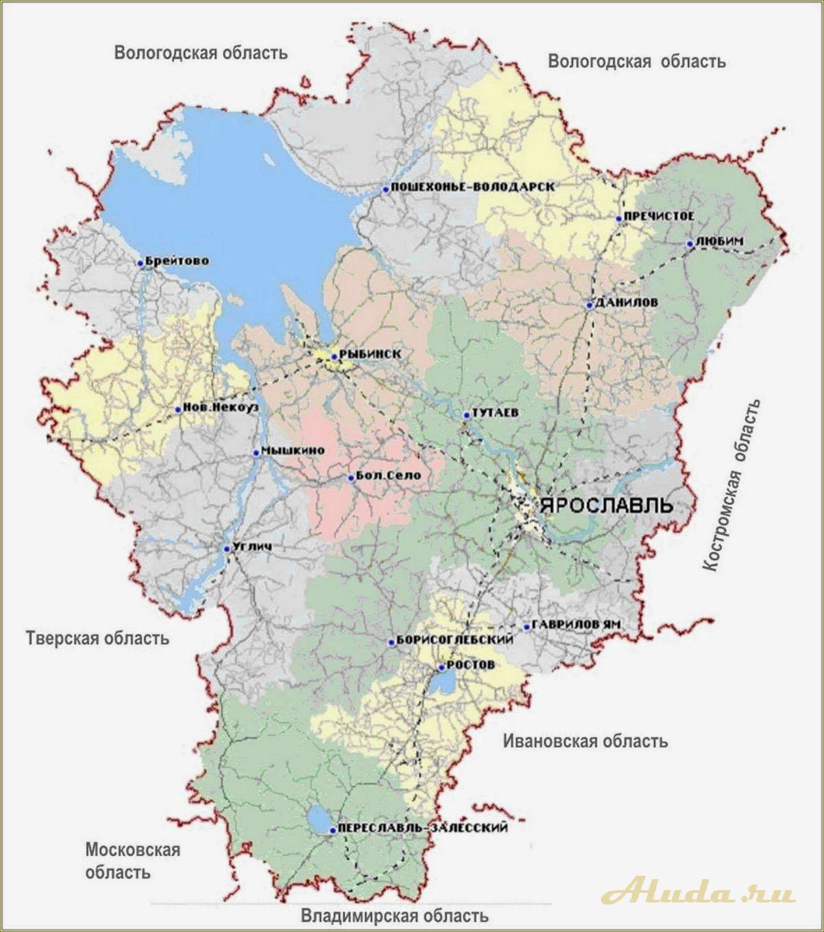 Базы отдыха в Ярославле и Ярославской области на карте