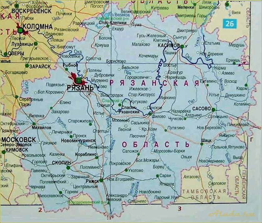Карта лучших мест отдыха в рязанской области — от горных озер до пляжей Волги