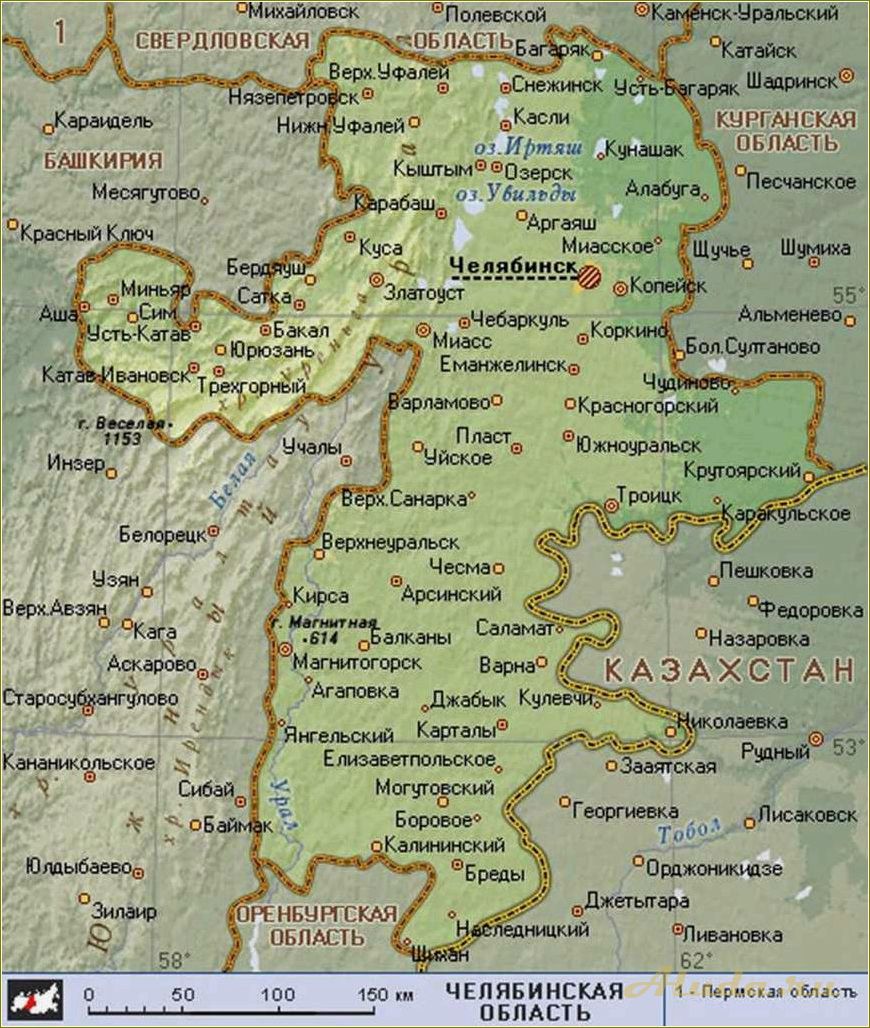 Карта домов отдыха Челябинской области