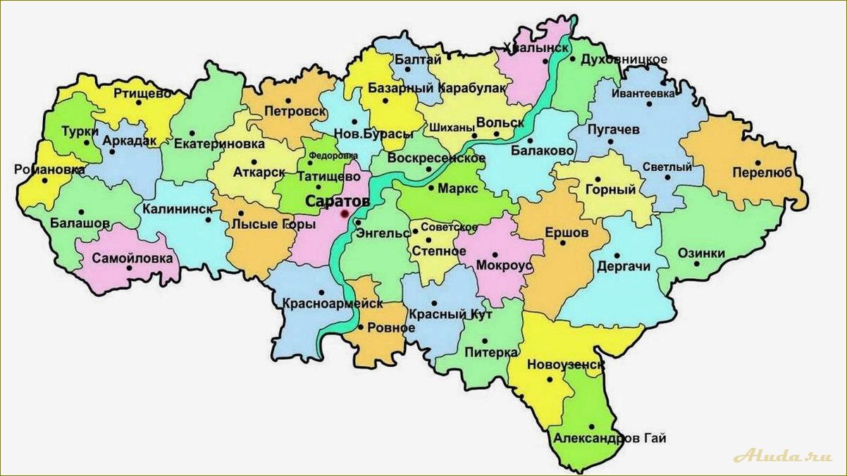 Карта достопримечательностей Саратовской области