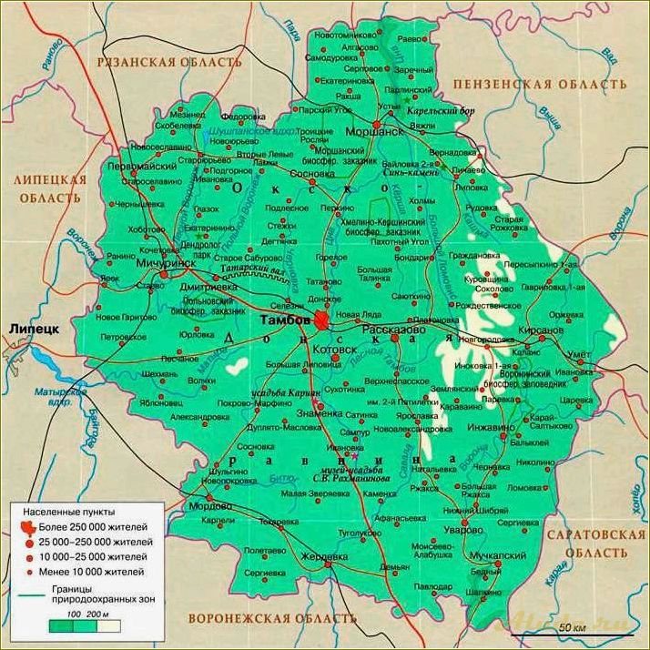 База отдыха в Тамбовской области: карта, отзывы, цены