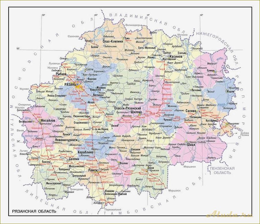 Карта баз отдыха в Рязанской области — выбирайте идеальное место для отдыха и развлечений