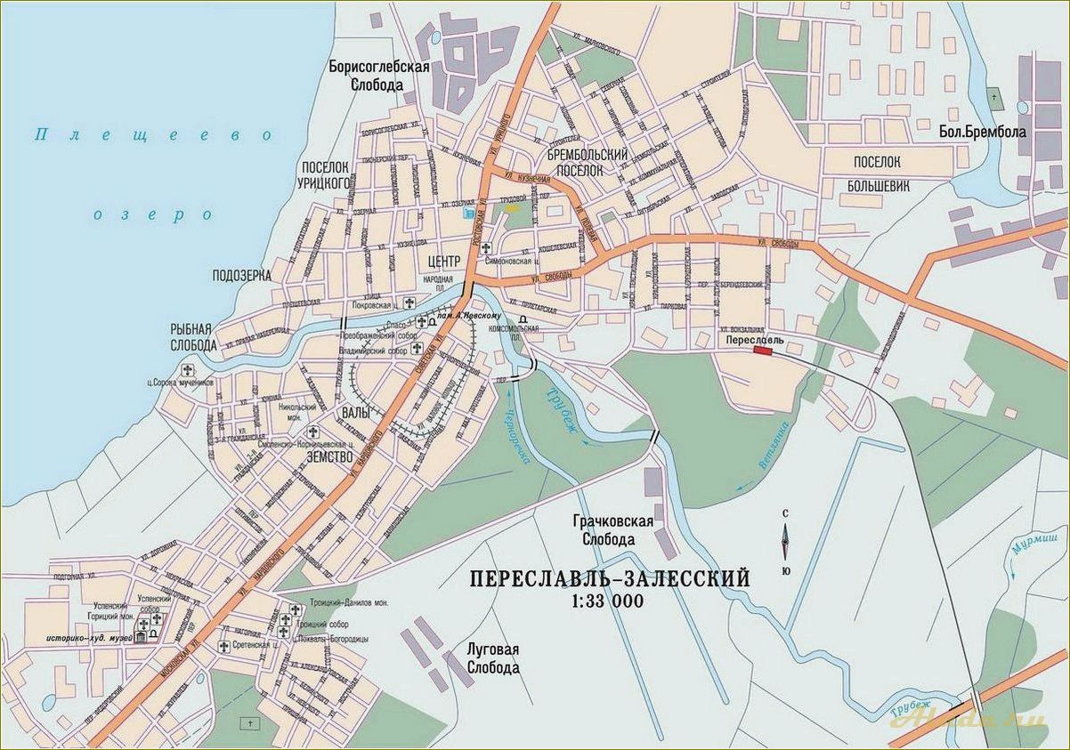 (достопримечательности, переславля-залесского, карте, ярославской, области) Достопримечательности Переславля-Залесского на карте Ярославской области