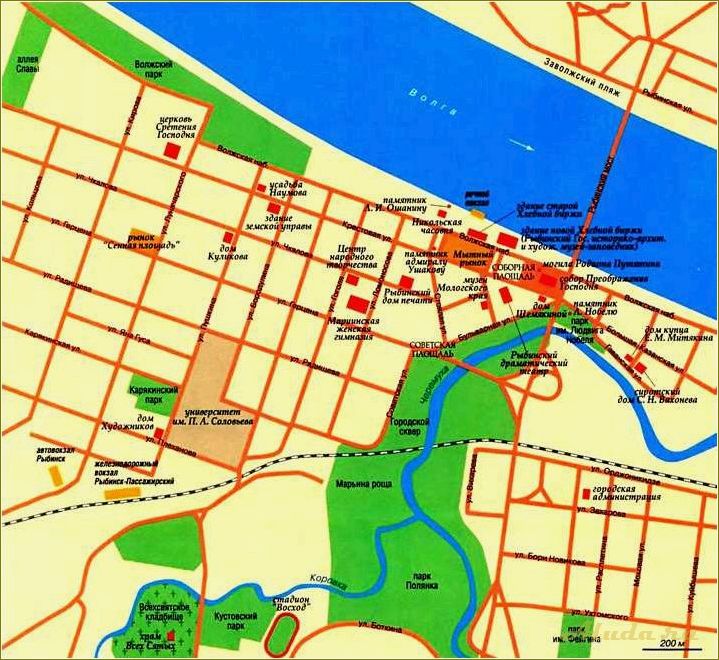 (достопримечательности, рыбинска, ярославской, области, карте) Достопримечательности Рыбинска Ярославской области на карте
