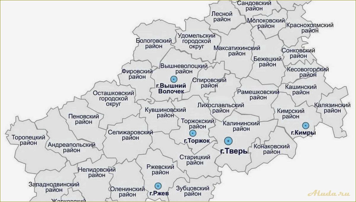 Карта Тверской области с базами отдыха