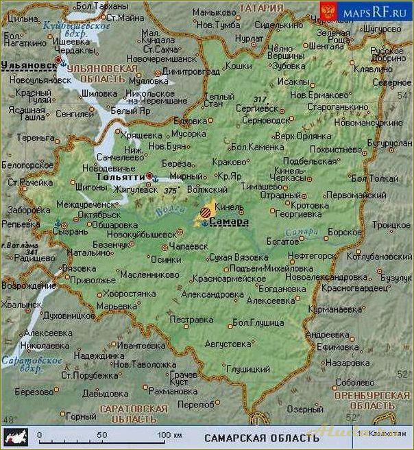 (карта, самарской, области, базами, отдыха) Карта самарской области с базами отдыха — где провести незабываемые каникулы