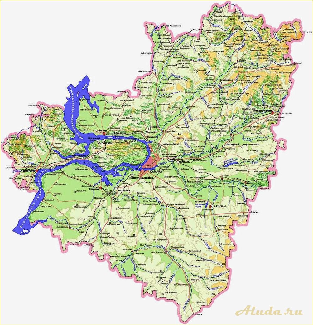 (карта, самарской, области, базами, отдыха) Карта самарской области с базами отдыха — где провести незабываемые каникулы