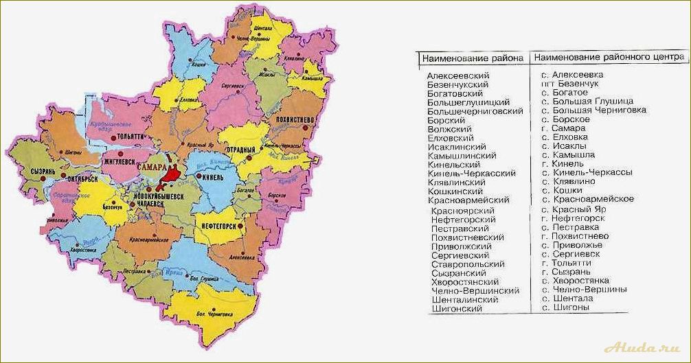 (карта, самарской, области, базами, отдыха) Карта самарской области с базами отдыха — где провести незабываемые каникулы