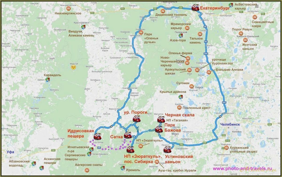 Места для туризма в Челябинской области