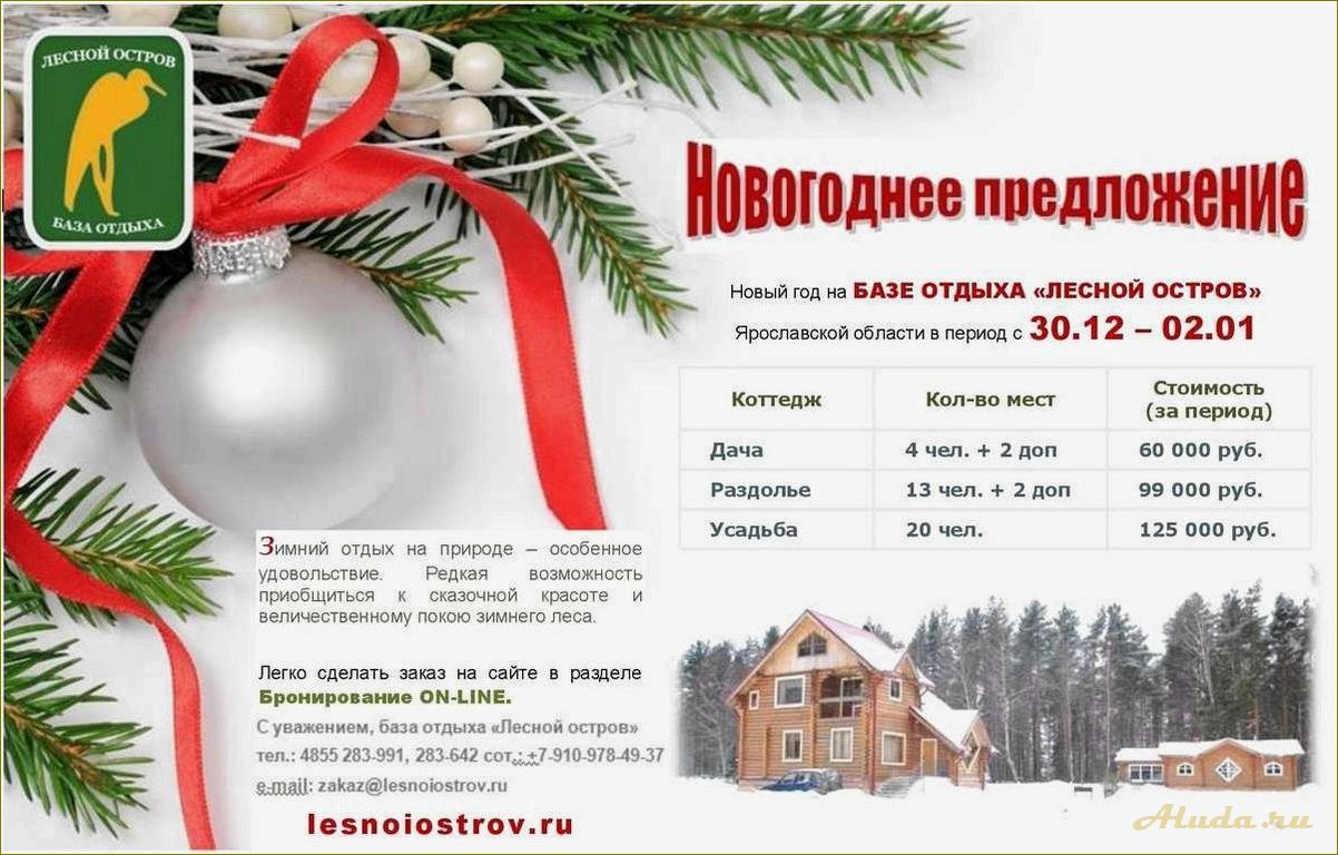Новогодние предложения 2024 базы отдыха Ярославской области