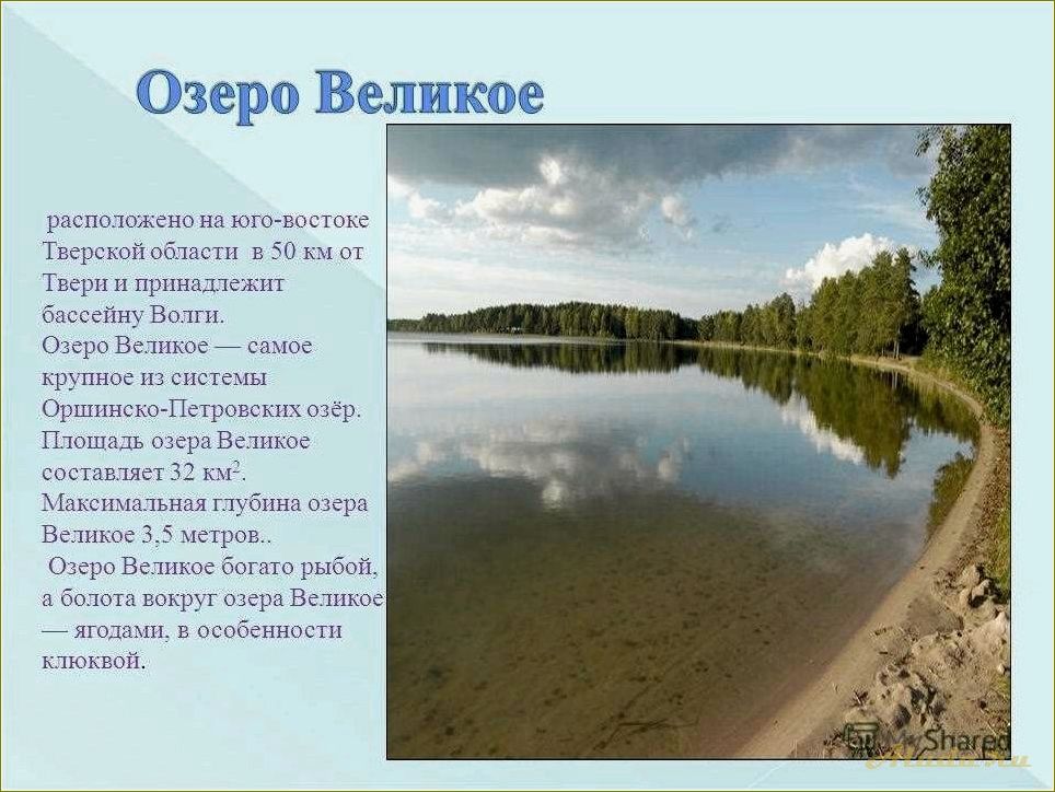 Отдых на великом тверском озере