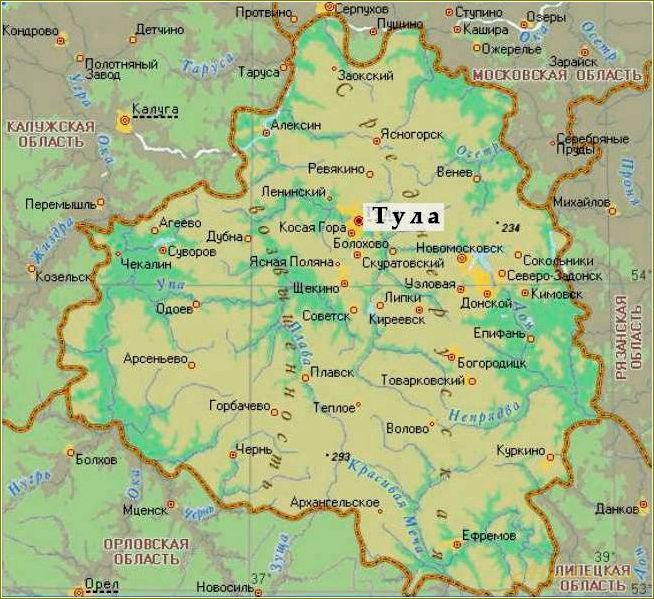 Отдых в Тульской области на карте: лучшие места и достопримечательности