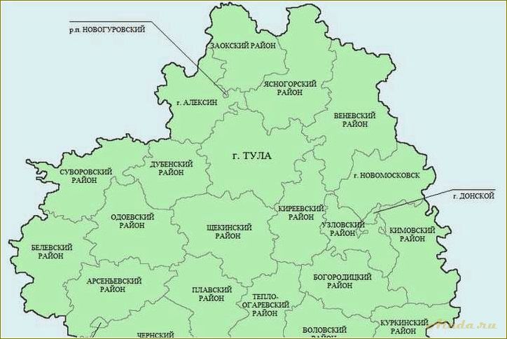 Отдых в Тульской области на карте: лучшие места и достопримечательности