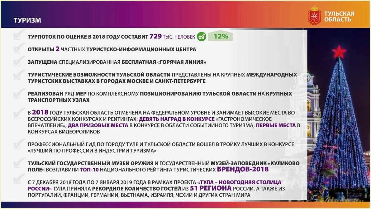 Развитие туризма в Тульской области